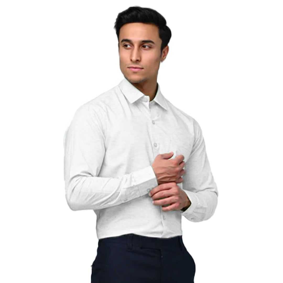 Brandeer Premium White Cotton Shirt for Men – Slim Fit Casual & Formal Wear