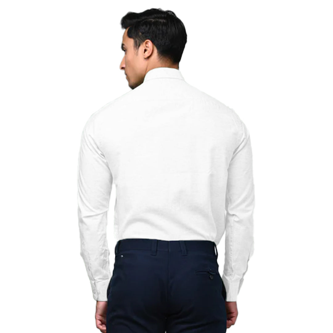 Brandeer Premium White Cotton Shirt for Men – Slim Fit Casual & Formal Wear